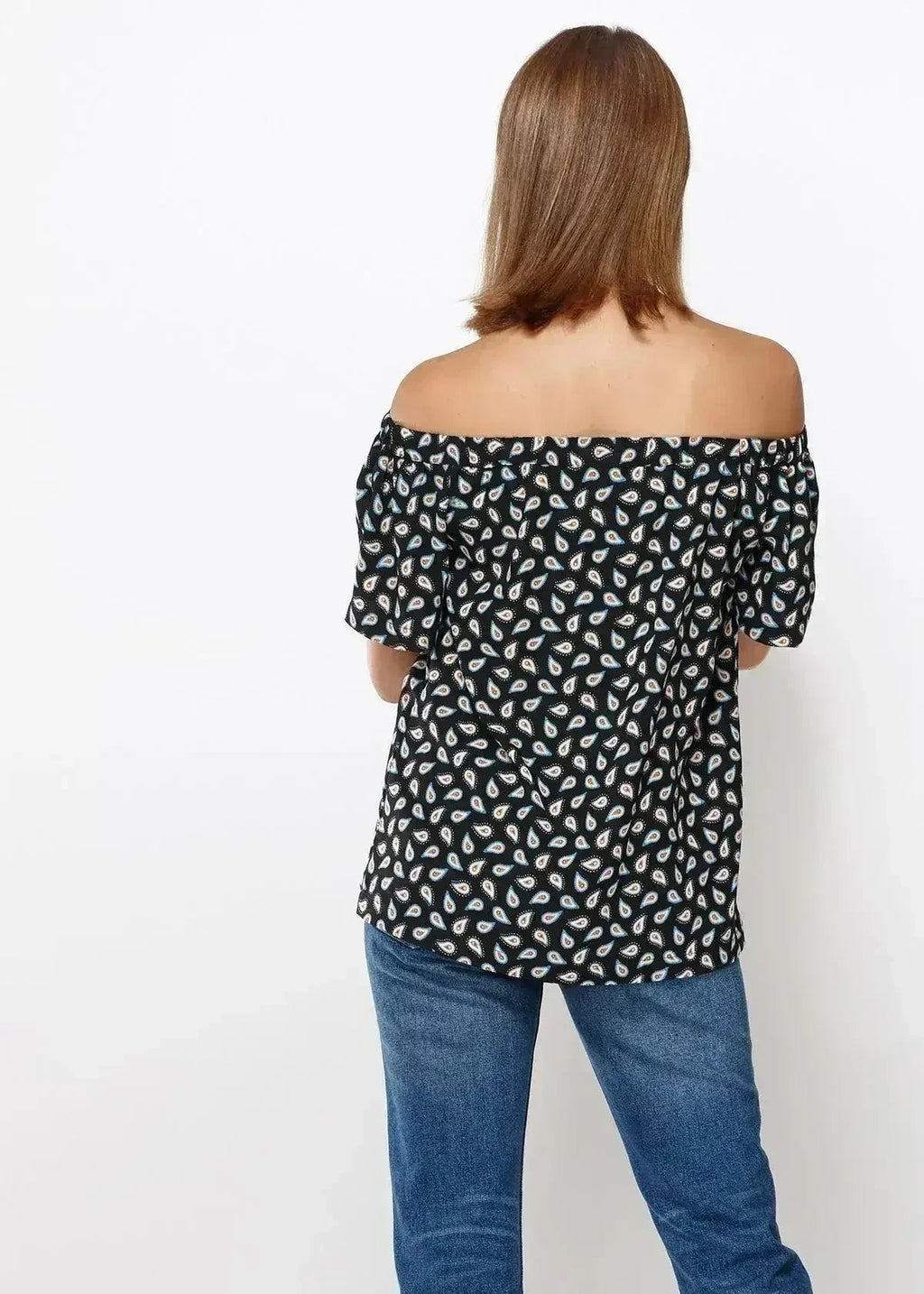 Women's Off Shoulder Top In Black Blue Avocado | Femstylo - SJB-DIAMOND ELITES