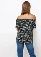 Women's Off Shoulder Top In Black Blue Avocado | Femstylo - SJB-DIAMOND ELITES