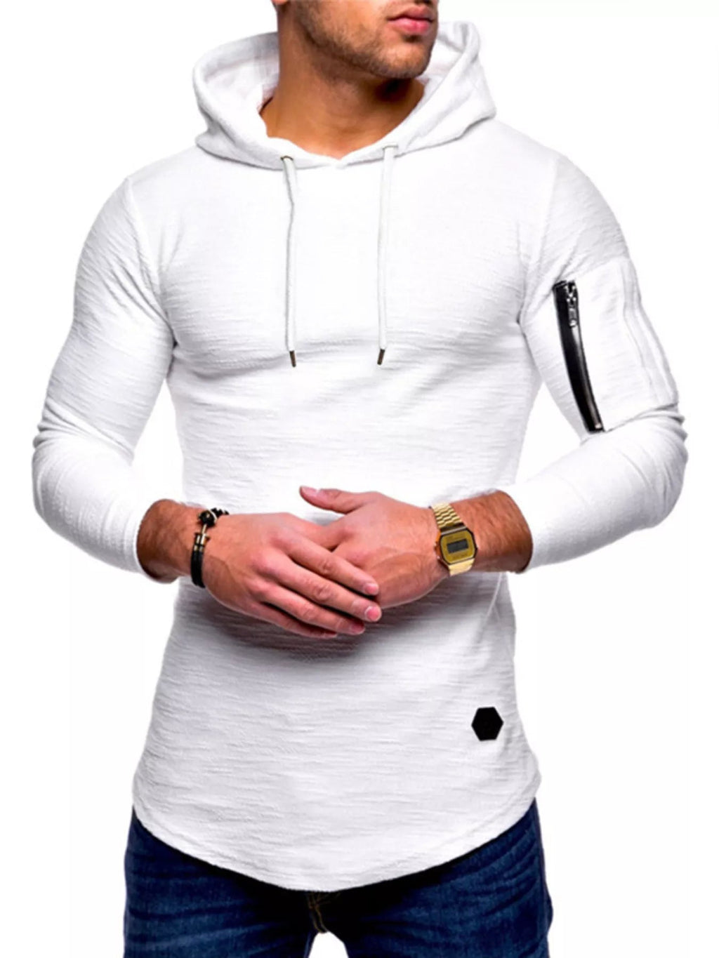 Men's Plus Size Casual Slim Fit Long Sleeve Hoodie THRIXINE