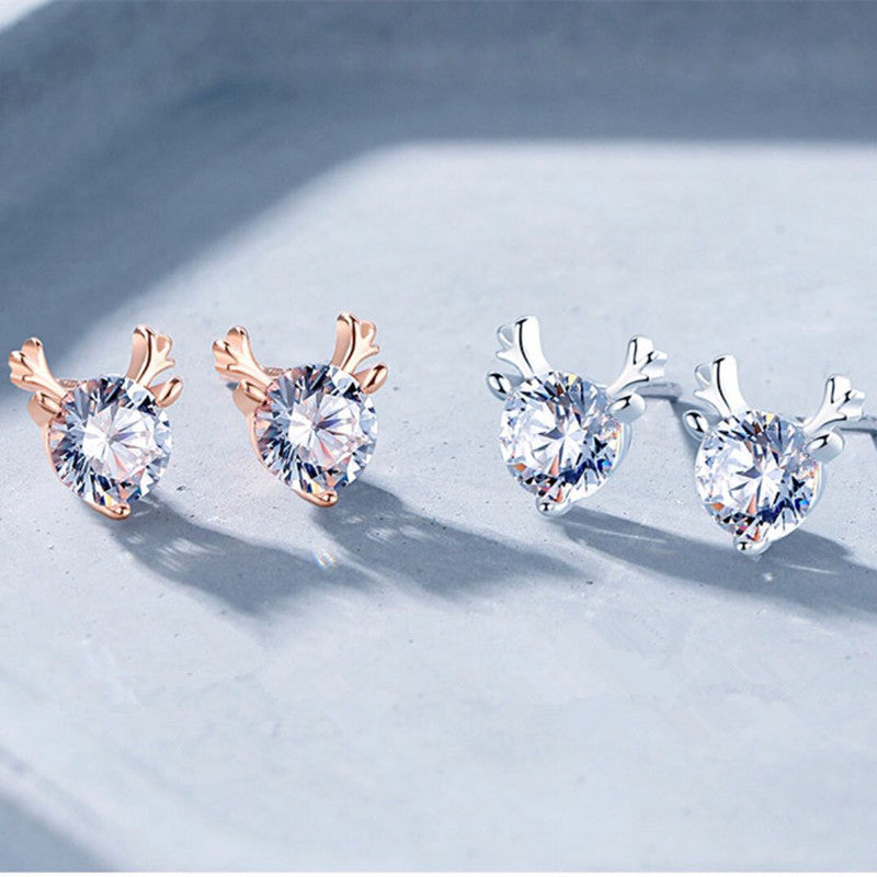 Single diamond deer earring Pi-Mart