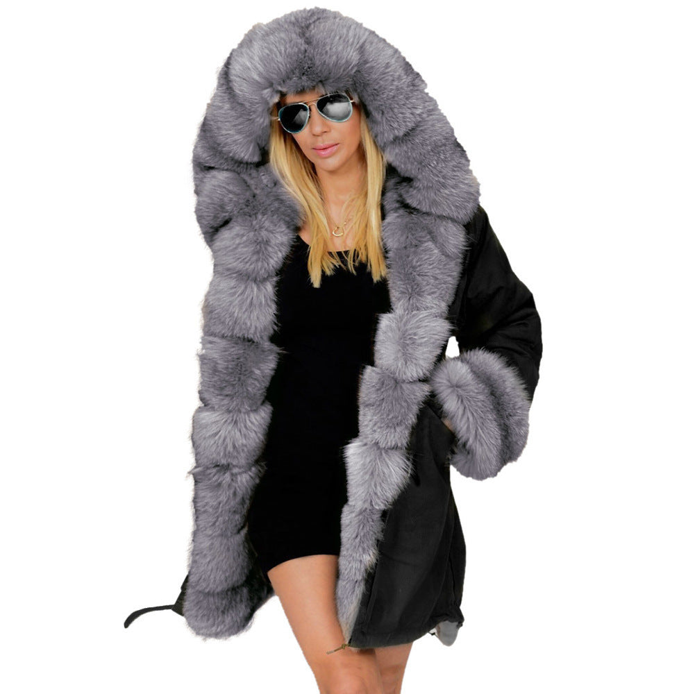 Cotton-padded Jacket Fur Collar Coat Hooded Pi-Mart