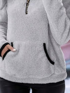 PlushZip Fleece: Cozy Full-Sleeve Plus Sweatshirt THRIXINE