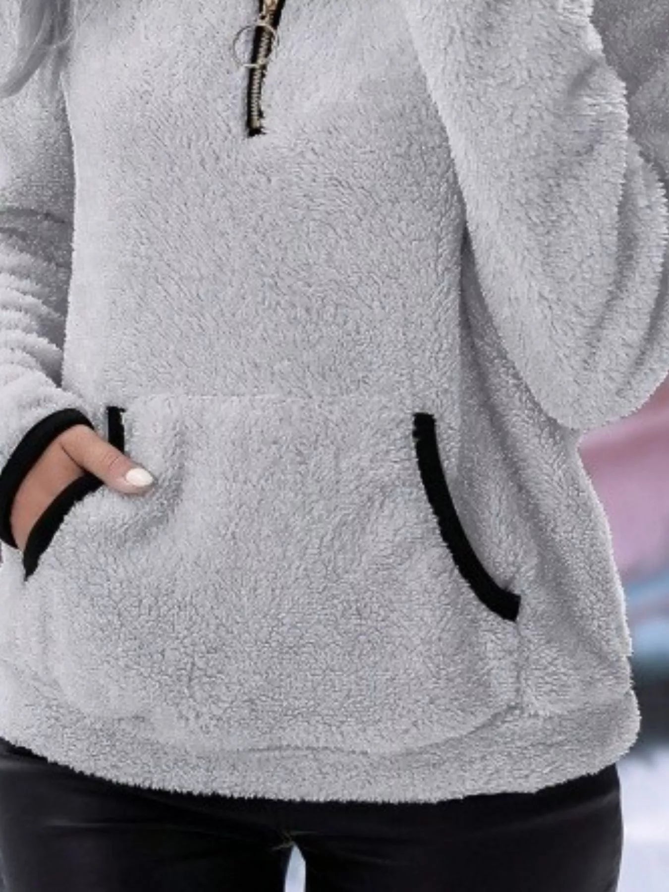PlushZip Fleece: Cozy Full-Sleeve Plus Sweatshirt THRIXINE
