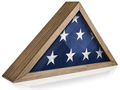 Rustic Flag Case SOLID WOOD Military Flag Display Case for 9.5 x 5 Flag The Military Gift Store