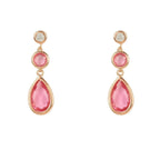 Pink Tourmaline Drop Earrings | Rose Gold Birthstone Jewelry - Femstylo