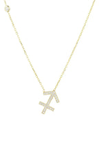 Zodiac Star Sign Pendant Necklace Gold Sagittarius