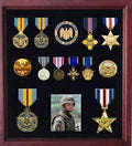 Military Medal Display case, American medal Shadowbox - Cherry The Military Gift Store