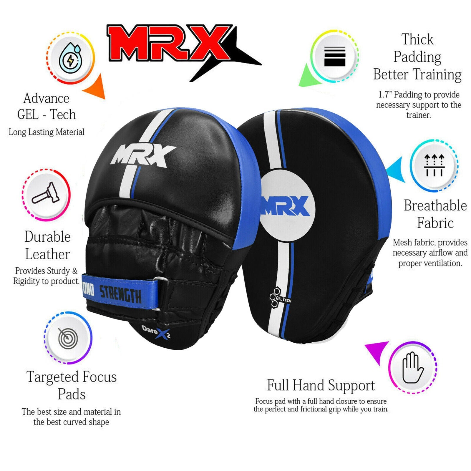 MRX Boxing Pads MMA Focus Punching Mitts Training kickboxing Muay Thai - SJB-DIAMOND ELITES
