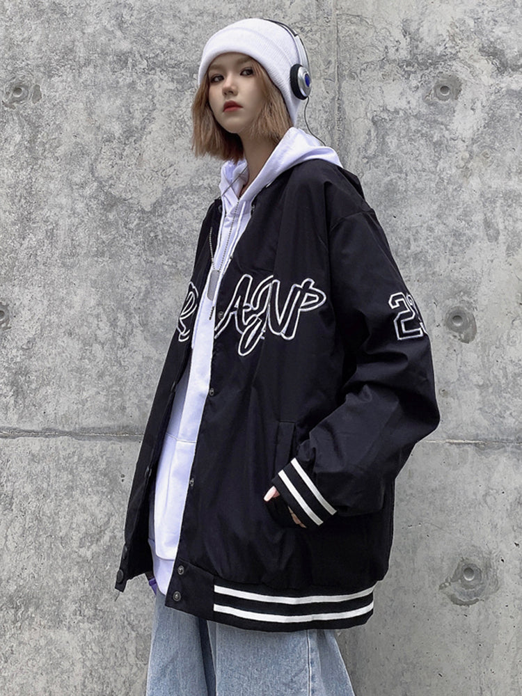 Loose Korean Student Baseball Uniform Jacket Pi-Mart