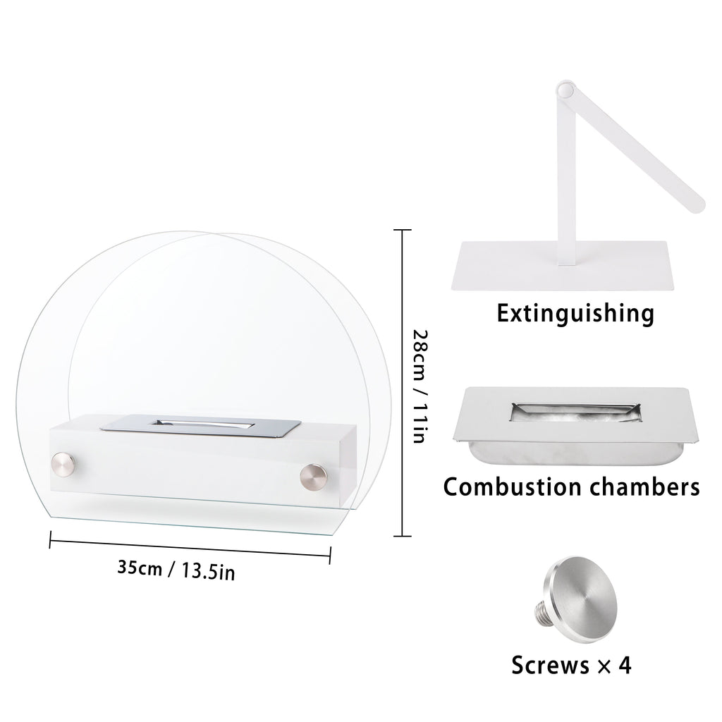 4" x 14" x 11" Fire Burning Fireplace(White) Lootquake LLC