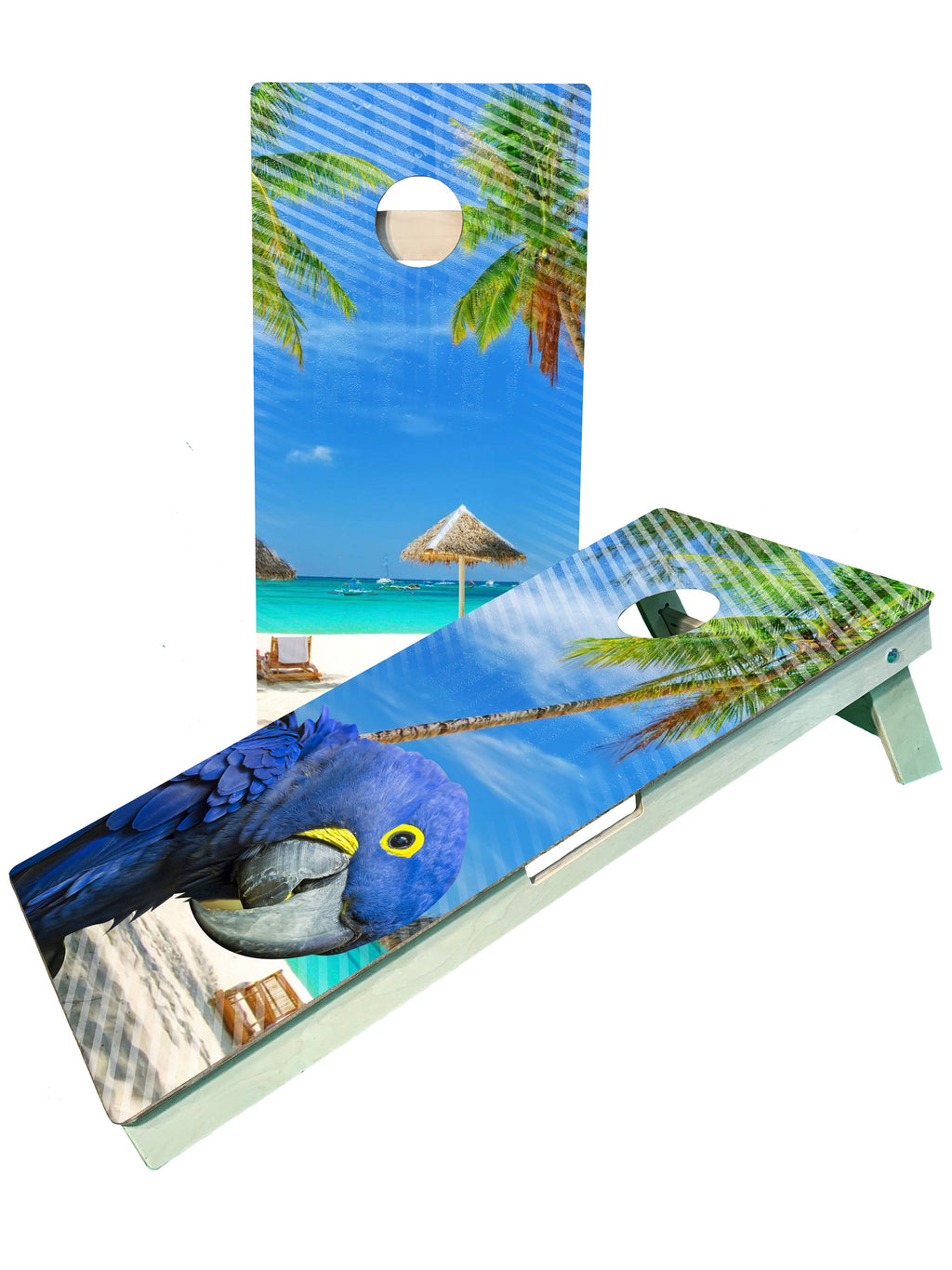 Beach Parrot Cornhole Boards - SJB-DIAMOND ELITES