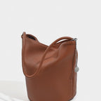 Retro soft leather bucket bag, women's shoulder underarm bag, commuter tote bag - SJB-DIAMOND ELITES