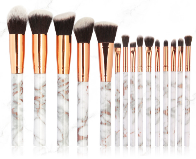 Set of 15 marbling makeup brushes Pi-Mart