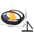 16x9.5 Inch Black Metal Tabletop Fireplace | Double Sided Oval Bio-Ethanol Fire Bowl for Indoor/Outdoor Lootquake LLC