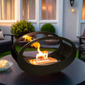 16x9.5 Inch Black Metal Tabletop Fireplace | Double Sided Oval Bio-Ethanol Fire Bowl for Indoor/Outdoor Lootquake LLC