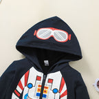 Children's Hooded Tops Jackets Kids Zipper Shirts Pi-Mart
