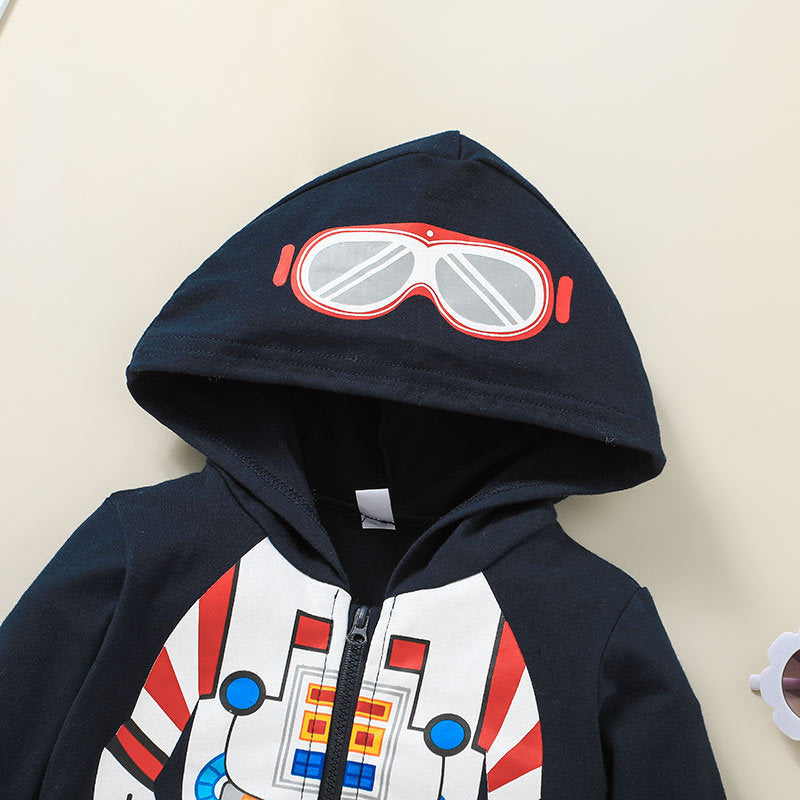 Children's Hooded Tops Jackets Kids Zipper Shirts Pi-Mart