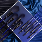 Blue 10 Makeup Brushes Set Pi-Mart