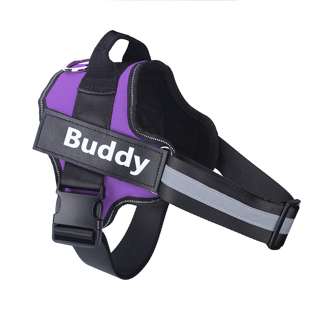 Personalized Dog Harness NO PULL Reflective Breathable Adjustable Pet Harness Vest For Small Large Dog Custom Patch Pet Supplies Pi-Mart