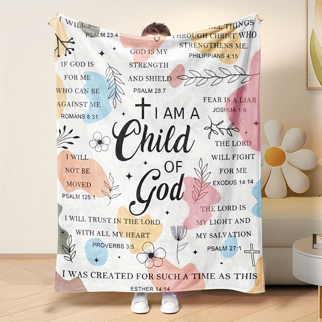 Women Gifts - I Am A Child Of God Blanket, Religious Gifts, Secret Sister Gifts For Women Inspiration Blanket Super Soft Flannel Blanket Lootquake LLC