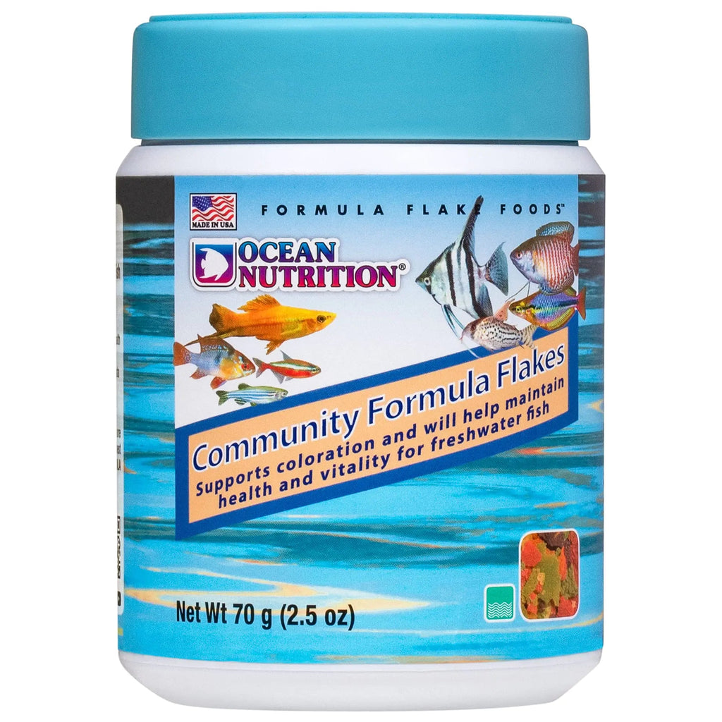 Ocean Nutrition Community Formula Flakes Fish Food - Natural Ingredient Fish Food Flakes for Freshwater Fish - Supports Health & Coloration Made in USA 2.5 oz (70 g) Lootquake LLC