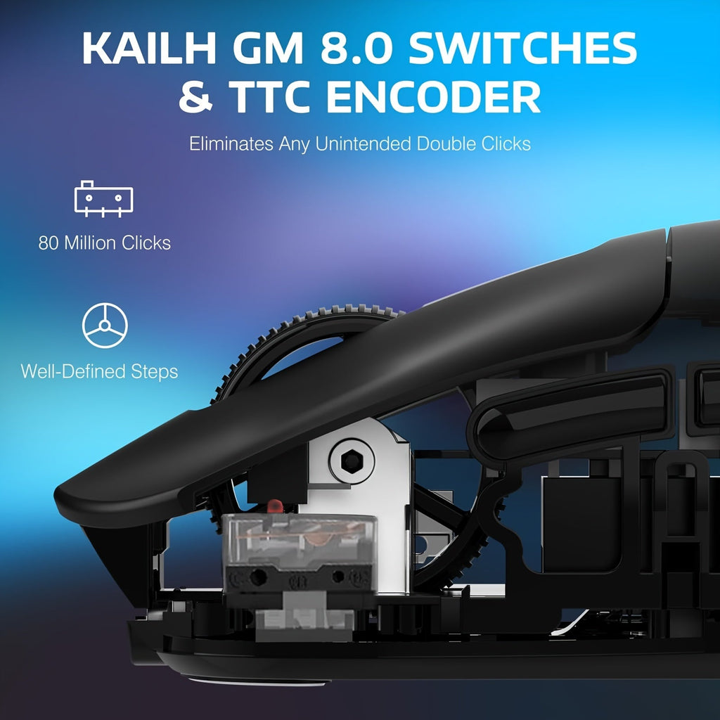 ATTACK SHARK X3PRO 4K/8K Lightweight Wireless Gaming Mouse with Tri-Mode (Wired/2.4GHz/BT), PAW3395 Optical Sensor, Up to 26K DPI, Kailh GM8.0 Switch, Long Battery, 7 Buttons for PC/Laptop/Win Lootquake LLC