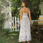 Women's Sleeveless Suspender Floral Dress - SJB-DIAMOND ELITES
