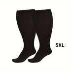 1pair Unisex Plus Size Compression Socks, Knee Length 20-30 Mmhg Breathable Circulation Calf Socks, Women Men's Socks & Hosiery Lootquake LLC