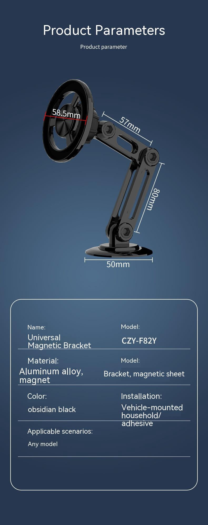 Magnetic Phone Holder All-metal Car Pi-Mart