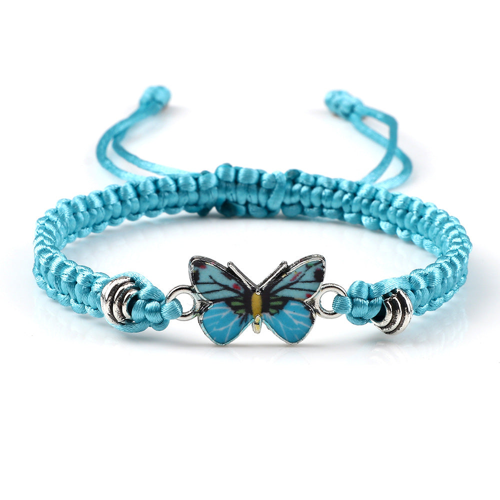 Couple Butterfly Buckle Braided Bracelet Pi-Mart
