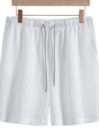 Men's Classic Textured Shorts with Elastic Waist