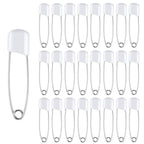 50Pcs Baby Safety Pins Plastic Head Cloth Diaper Pins Stainless Steel Sewing Safety Pins for Quilting Knitting Stitch Markers Stainless Steel Nappy Pins for Quilting Sewing Locking Safety Pins Stevvex