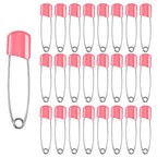50Pcs Baby Safety Pins Plastic Head Cloth Diaper Pins Stainless Steel Sewing Safety Pins for Quilting Knitting Stitch Markers Stainless Steel Nappy Pins for Quilting Sewing Locking Safety Pins Stevvex
