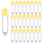 50Pcs Baby Safety Pins Plastic Head Cloth Diaper Pins Stainless Steel Sewing Safety Pins for Quilting Knitting Stitch Markers Stainless Steel Nappy Pins for Quilting Sewing Locking Safety Pins Stevvex