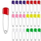 50Pcs Baby Safety Pins Plastic Head Cloth Diaper Pins Stainless Steel Sewing Safety Pins for Quilting Knitting Stitch Markers Stainless Steel Nappy Pins for Quilting Sewing Locking Safety Pins Stevvex