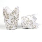 50pcs Newspaper Style Cupcake Liner Baking Cup For Wedding Party Muffin Cupcake Paper Cup Oilproof Cake Wrapper Cupcake Baking Cups Muffin Baking Liners Holders Cupcake Wrapper Brown White Bright Nature Color Stevvex