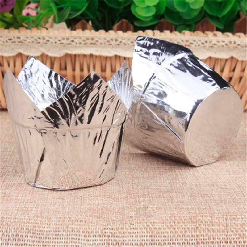 50pcs Newspaper Style Cupcake Liner Baking Cup For Wedding Party Muffin Cupcake Paper Cup Oilproof Cake Wrapper Cupcake Baking Cups Muffin Baking Liners Holders Cupcake Wrapper Brown White Bright Nature Color Stevvex