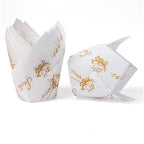 50pcs Newspaper Style Cupcake Liner Baking Cup For Wedding Party Muffin Cupcake Paper Cup Oilproof Cake Wrapper Cupcake Baking Cups Muffin Baking Liners Holders Cupcake Wrapper Brown White Bright Nature Color Stevvex