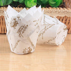 50pcs Newspaper Style Cupcake Liner Baking Cup For Wedding Party Muffin Cupcake Paper Cup Oilproof Cake Wrapper Cupcake Baking Cups Muffin Baking Liners Holders Cupcake Wrapper Brown White Bright Nature Color Stevvex