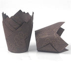 50pcs Newspaper Style Cupcake Liner Baking Cup For Wedding Party Muffin Cupcake Paper Cup Oilproof Cake Wrapper Cupcake Baking Cups Muffin Baking Liners Holders Cupcake Wrapper Brown White Bright Nature Color Stevvex
