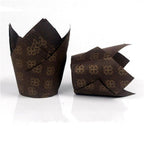 50pcs Newspaper Style Cupcake Liner Baking Cup For Wedding Party Muffin Cupcake Paper Cup Oilproof Cake Wrapper Cupcake Baking Cups Muffin Baking Liners Holders Cupcake Wrapper Brown White Bright Nature Color Stevvex