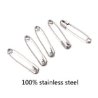 50pcs/lot High Quality Stainless Steel Safety Pins Sewing Tools Accessory Needles Large Safety Pin Small Silver Metal Needles Large Safety Pin Small Brooch Accessories