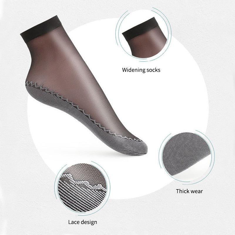 5/10 Pairs New Summer Velvet Silk Women Socks Pack Cotton Bottom Soft Fashion Ultrathin Breathable Transparent Socks Set Stevvex