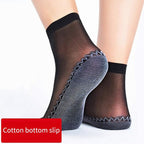 5/10 Pairs New Summer Velvet Silk Women Socks Pack Cotton Bottom Soft Fashion Ultrathin Breathable Transparent Socks Set Stevvex