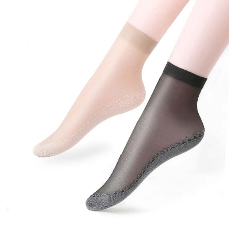 5/10 Pairs New Summer Velvet Silk Women Socks Pack Cotton Bottom Soft Fashion Ultrathin Breathable Transparent Socks Set Stevvex