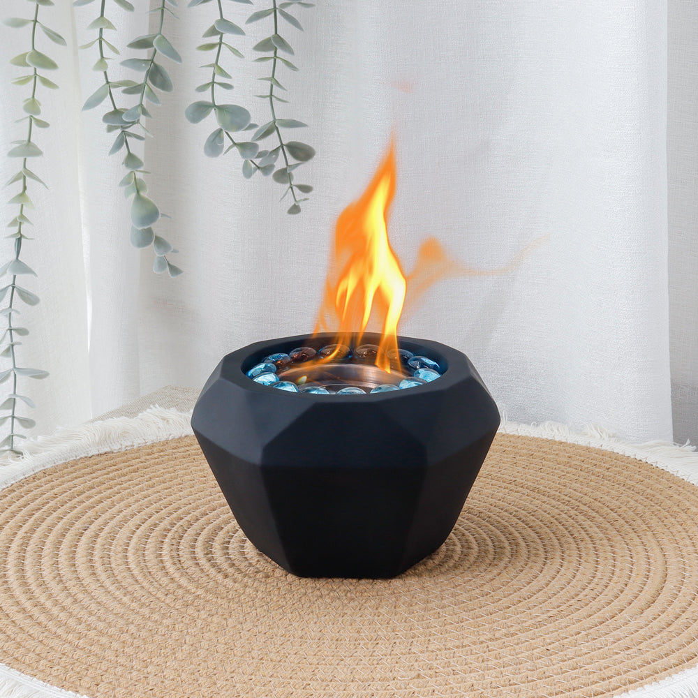 6"x4" JHY Portable Tabletop Fireplace Cement Tabletop Fire Pit Lootquake LLC