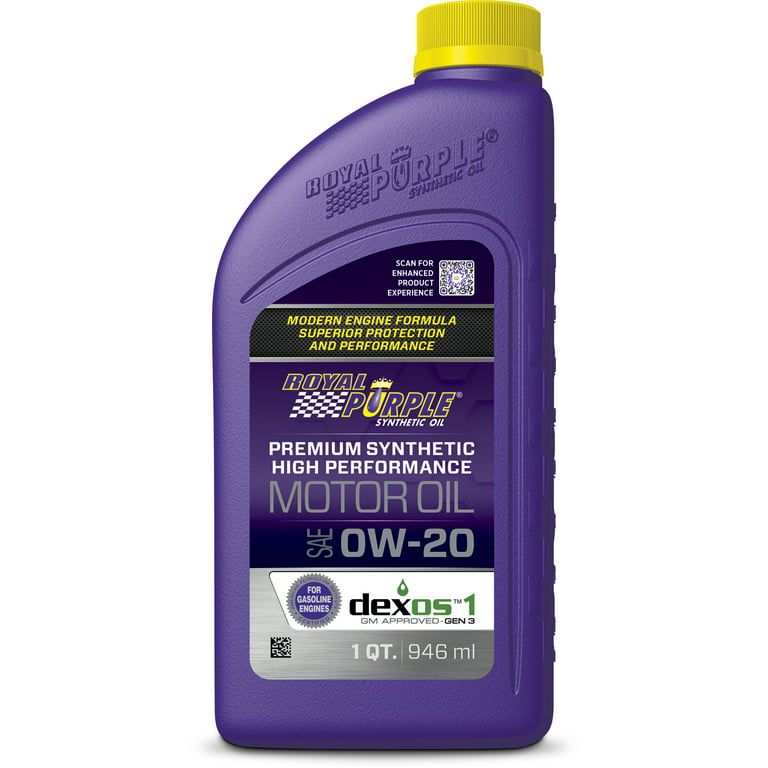 Royal Purple High Performance Motor Oil 0W-20 Premium Synthetic Motor Oil, 1 Quart