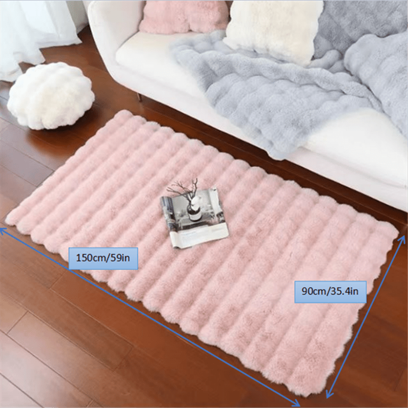 1pc Bubble Velvet Soft Shag Rug - Ultra-Soft Luxury Area Rug for Girls Bedrooms & Living Rooms - Non-Slip, Machine Washable, Colorful Decorative Blanket for Cozy Home Decor, Sofa Mat Lootquake LLC