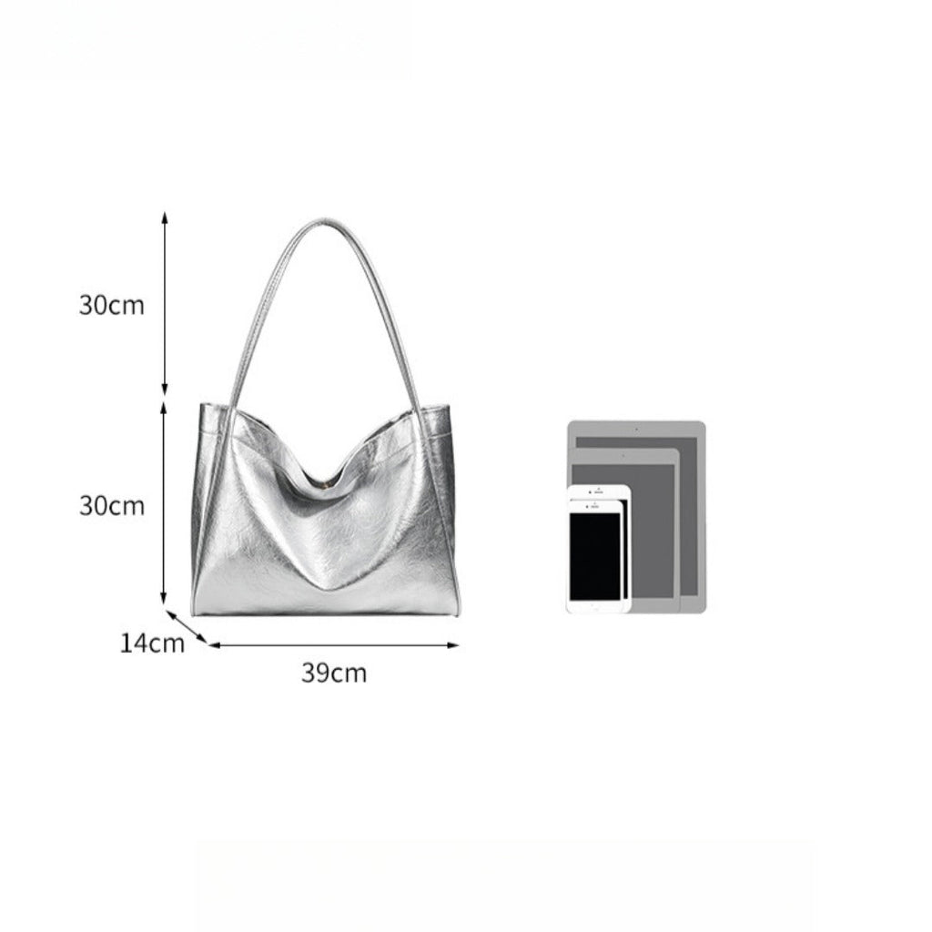 Women's soft leather tote bag, large capacity tote bag, hand bag shoulder, armpit bag class commute - SJB-DIAMOND ELITES