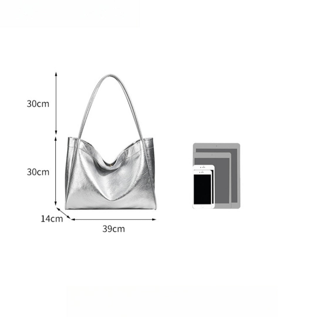 Women's soft leather tote bag, large capacity tote bag, hand bag shoulder, armpit bag class commute - SJB-DIAMOND ELITES